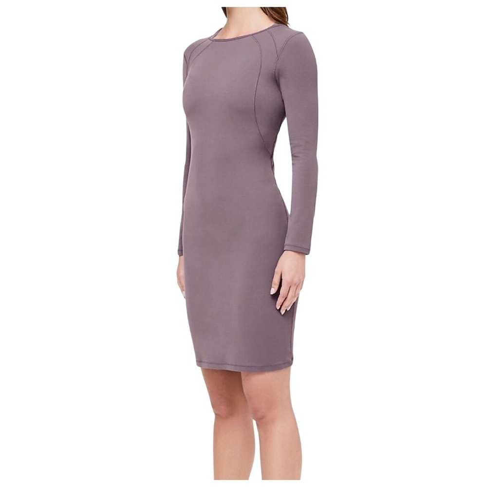 NWT Lululemon Contour Dress Nulu Antique Copper Purple Long Sleeve Mini Size 6